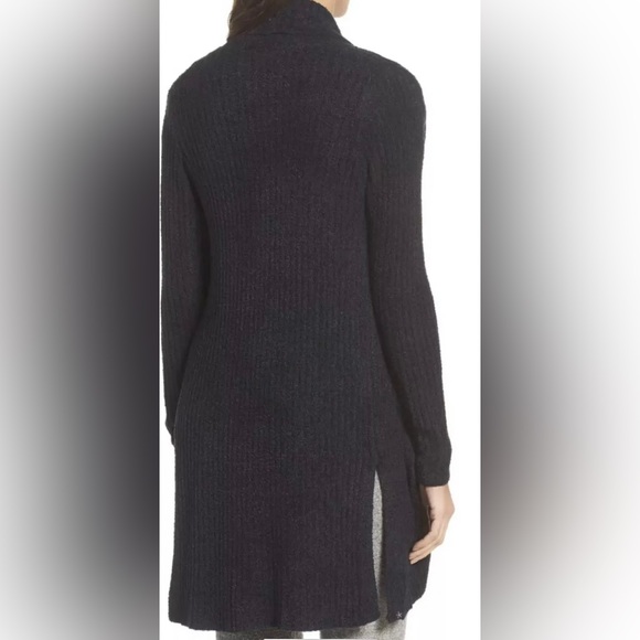 🎉HP🎉New! Barefoot Dreams Cozy Chic Lite Ribbed Montecito Cardigan Black Size XL - Picture 6 of 8